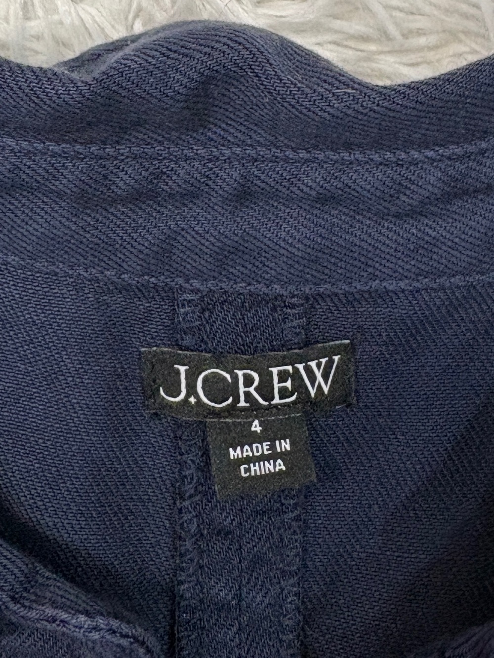 J. Crew Navy Button-Front Shirt Dress - Picture 5 of 7